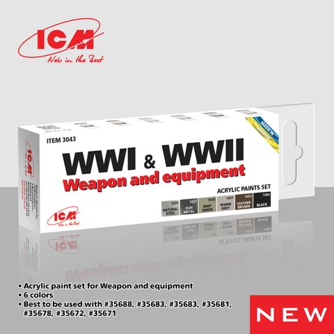 ICM Paint Set WWI and WWI Weapon and Equipment
