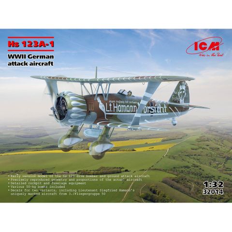 ICM 1:32 Hs 123A-1, WWII German attack aircraft