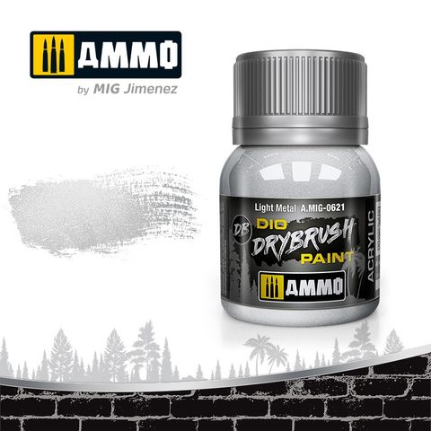 Ammo Drybrush Light Metal 40ml