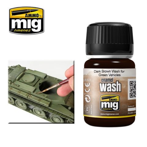 Ammo Dark Brown Wash For Green Vehicles-35ml