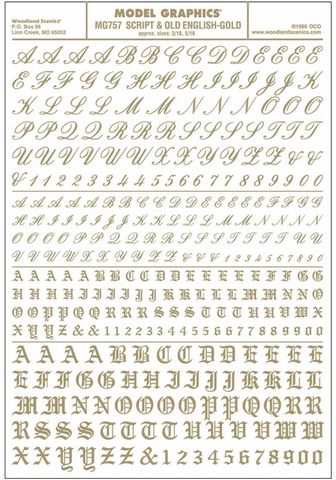 Woodland Scenics Script & Old English Gold Dt