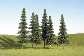 Bachmann 5"-6" Spruce Trees 6 pcs per pack.