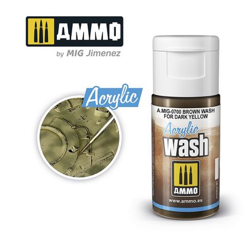 Ammo Acrylic Wash Brown for Dark Yellow