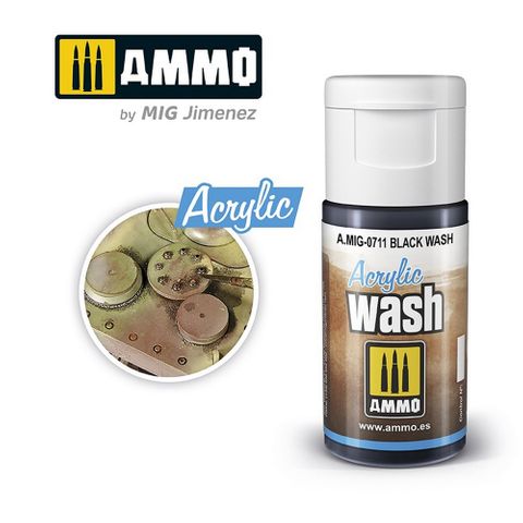 Ammo Acrylic Wash Black 15ml