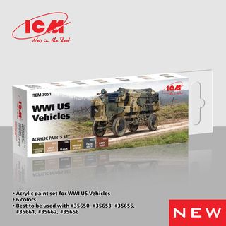 ICM Paint Set suit WWI US Vehicles