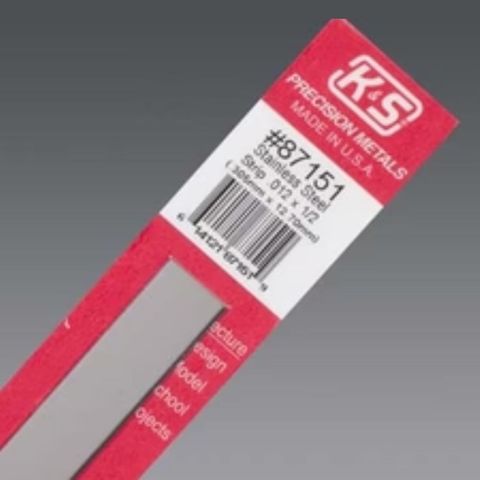 KS Metals 12 Stainless Steel Strip .012 X1/2 1Pc