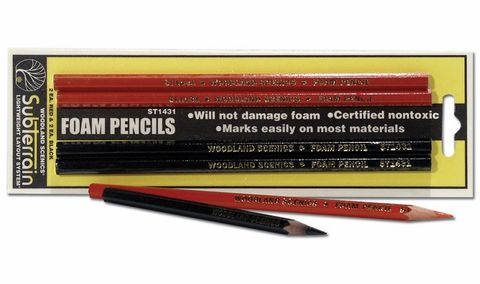 Woodland Scenics Foam Pencils (2 Red/2 Black)  *