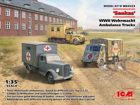 ICM 1:35 'Sankas' WWII Wehrmacht Ambulance Trucks