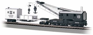 Bachmann Santa Fe 250 Ton Steam Crane &Boom Tender. HO Scale