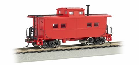 Bachmann North East Painted Unlettered Steel Caboose, Red. HO Scale