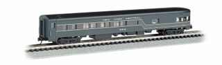 Bachmann NY Central 85ft Smooth Side Obs. Car, Lit Int. N Scale
