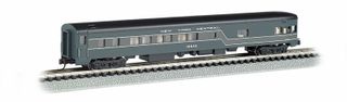 Bachmann NY Central 85ft Smooth Side Obs. Car, Lit Int. N Scale