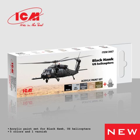 ICM Paint Set Black Hawk US Helicopters