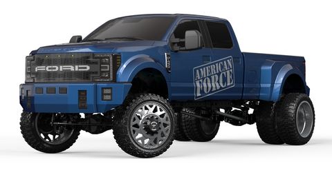 CEN 1/10 Ford F450 SD Custom Truck RTR Blue, Upgraded: Redcat T/X