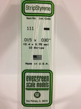 Evergreen Styrene Strips .015 X .030 In-10