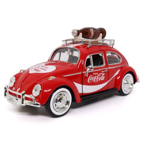 Motorcity Classic 1:24 1966 VW Beetle w/Bottle on Top Rack