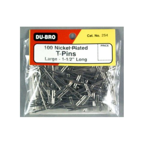 Dubro 100 Nickel Plated T/Pins 1-1/2 Inch