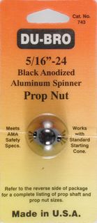 Dubro 5/16-24 Alum Spin. Prop Nut (Black*
