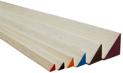 Balsawood Triangle Balsa 6.5X6.5X1200MmRed