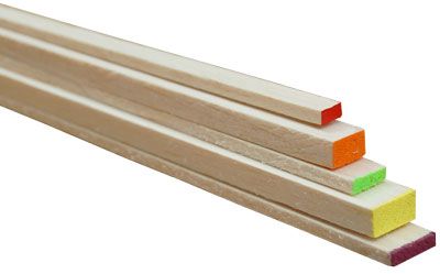 Balsawood Rectangle Balsa 915X3X6.5Mm Red