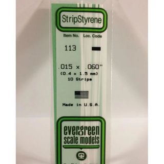Evergreen Styrene Strips .015 X .060 In-10