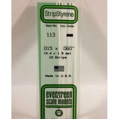 Evergreen Styrene Strips .015 X .060 In-10