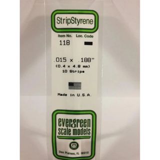 Evergreen Styrene Strips .015 X .188 In-10