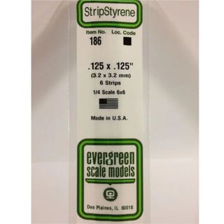Evergreen Styrene Strips .125 X .125 In-6