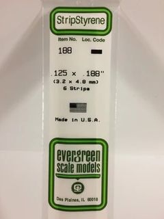 Evergreen Styrene Strips .125 X .188 In-6