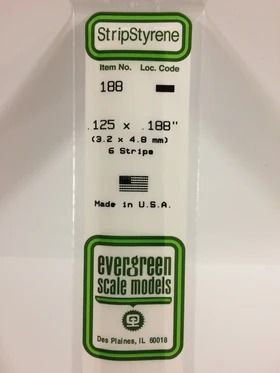 Evergreen Styrene Strips .125 X .188 In-6
