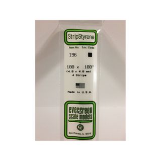 Evergreen Styrene Strips .188 X .188 In-4