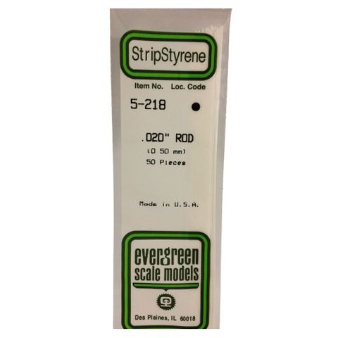 Evergreen Plastic Rod .020 In (10)