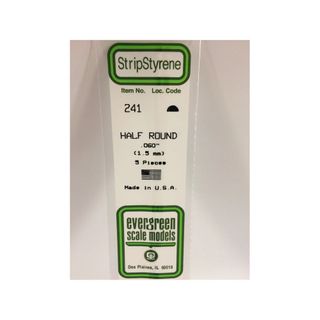 Evergreen Plastic Half Rnd .060(1.5 Mm) (5)