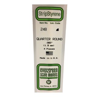 Evergreen Plastic Quart. Rnd .060 .(1.5Mm) (4)