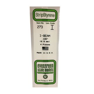 Evergreen Plastic I-Beam .100(2.5 Mm)-4