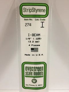 Evergreen Plastic I-Beam .125(3.2 Mm)-4