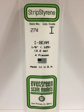 Evergreen Plastic I-Beam .125(3.2 Mm)-4