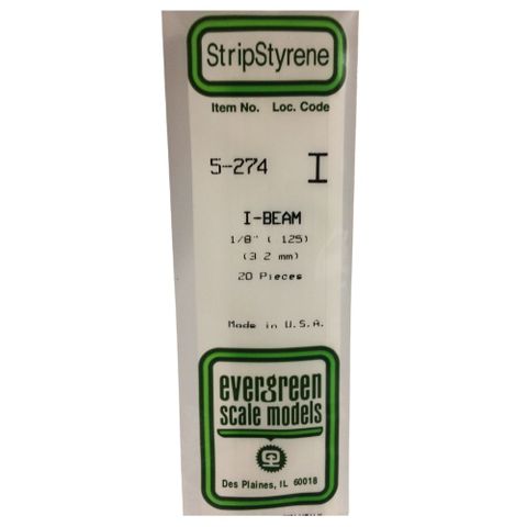 Evergreen Plastic I-Beam .125(3.2 Mm)-4