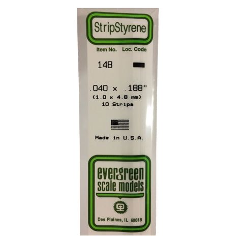 Evergreen Styrene Strips .040 X .188 In-10