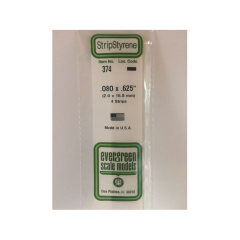 Evergreen Styr Strips .080X.625X24(4)