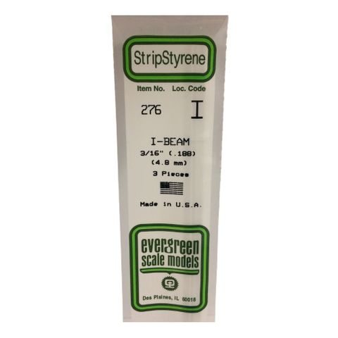 Evergreen Plastic I-Beam .188(4.8 Mm)-3