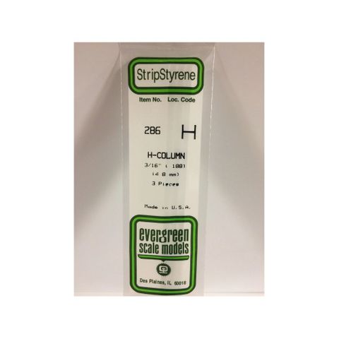 Evergreen Plastic H-Column .188(4.8 Mm) (3)