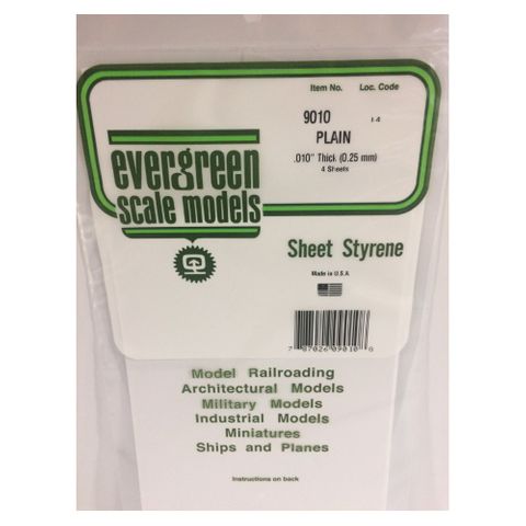 Evergreen Styr Sheets 11X14 Wht .25Mm (15) *