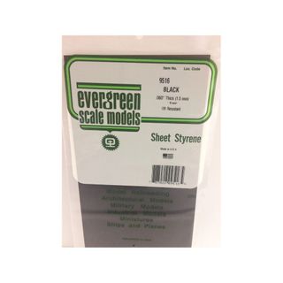 Evergreen Styr Sheets 6X12 Blk 1.5Mm Thk