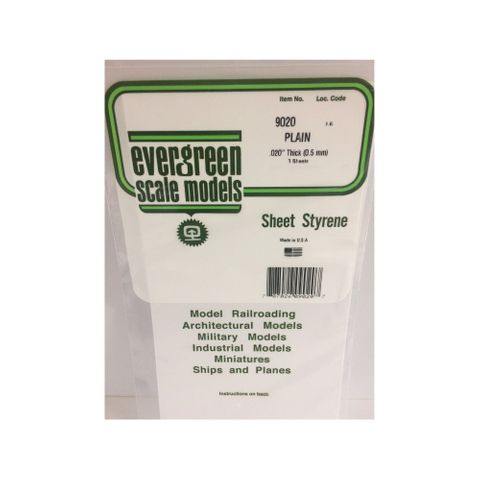 Evergreen Styr Sheets 6X12 Pl Wht .020 Thk (3)