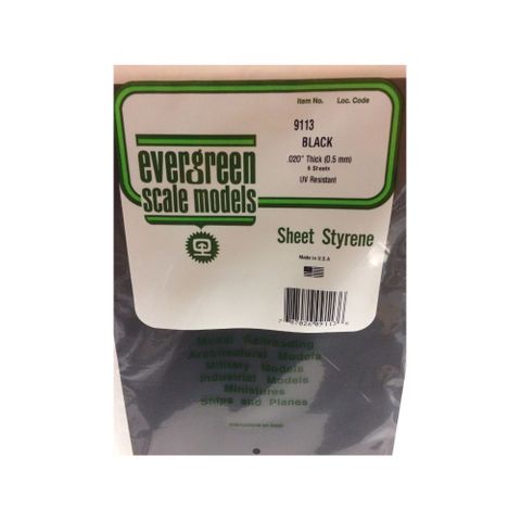 Evergreen Styr Sheets 8X21 Blk 0.50Mm (6)