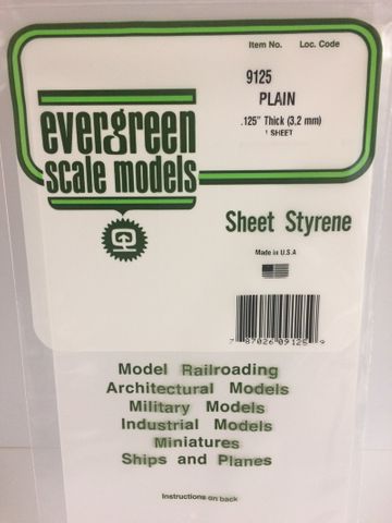 Evergreen Styr Sheet Pl Wht 12X24In.125In Thk (2)
