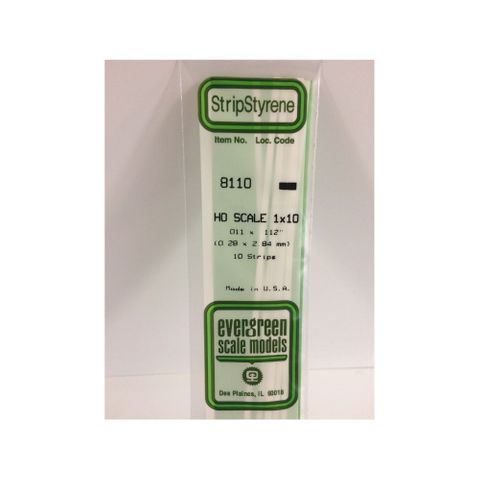 Evergreen Styrene Strips Ho 1 X 10 (10)