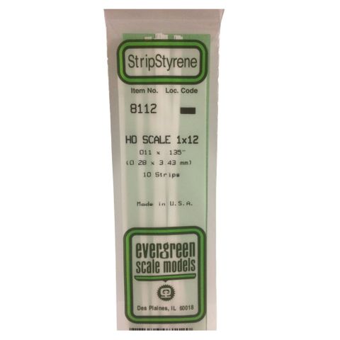 Evergreen Styrene Strips Ho 1 X 12 (10)*