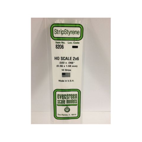 Evergreen Styrene Strips Ho 2 X 6 (10)